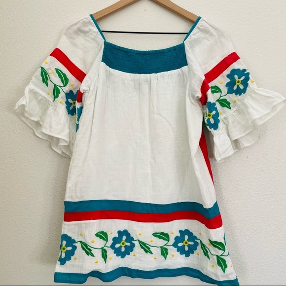 NEW ANTHROPOLOGY NEW Cotton Blouse Seen Worn Kept Embroidered Tunic Bohemian - Picture 10 of 13
